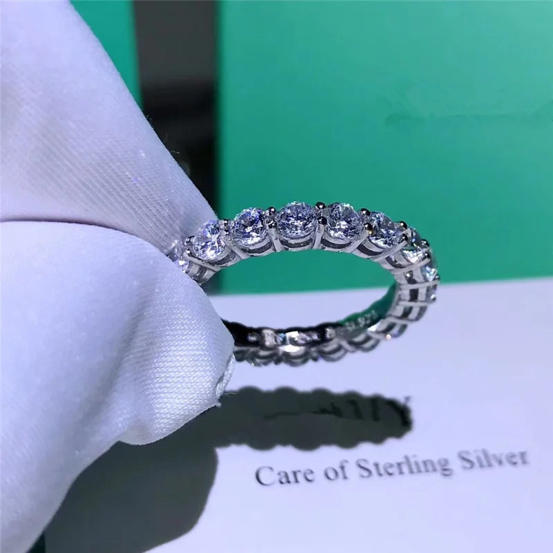 Brand Real 925 Sterling Silver ring Round 4mm Lab Diamond Cz Engagement wedding band rings For women men Party Jewelry