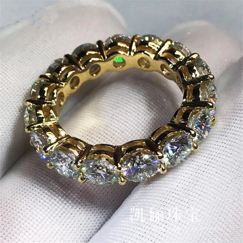 Brand Real 925 Sterling Silver ring Round 4mm Lab Diamond Cz Engagement wedding band rings For women men Party Jewelry