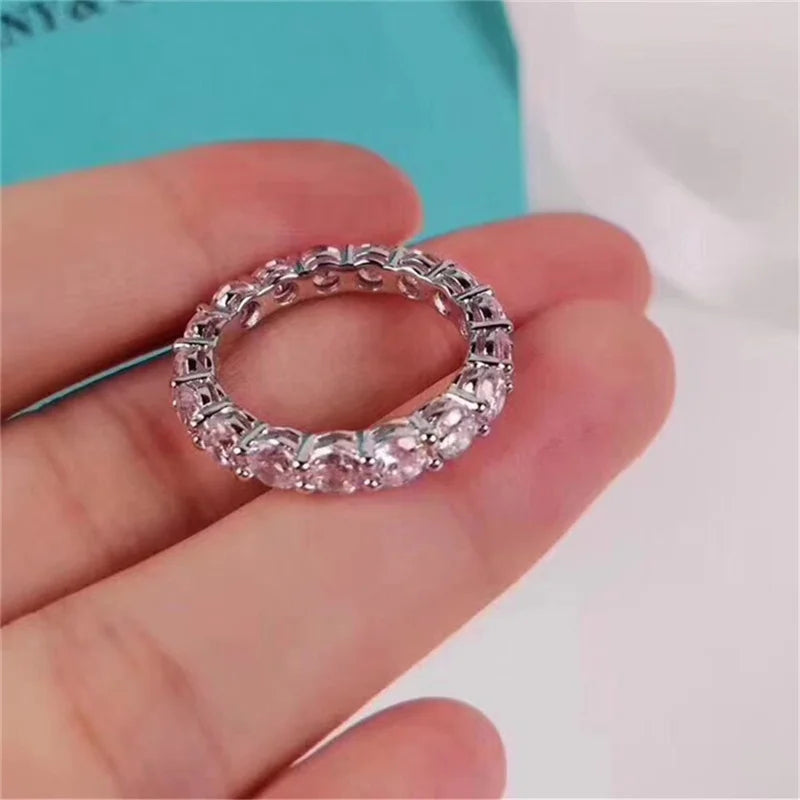 Brand Real 925 Sterling Silver ring Round 4mm Lab Diamond Cz Engagement wedding band rings For women men Party Jewelry