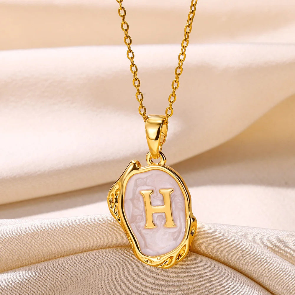 Y2K 26 Letter Pendant Necklaces for Women Alphabet A-Z Initials Sweet Cool Girl Punk Necklace Aesthetic Stainless Steels Jewelry