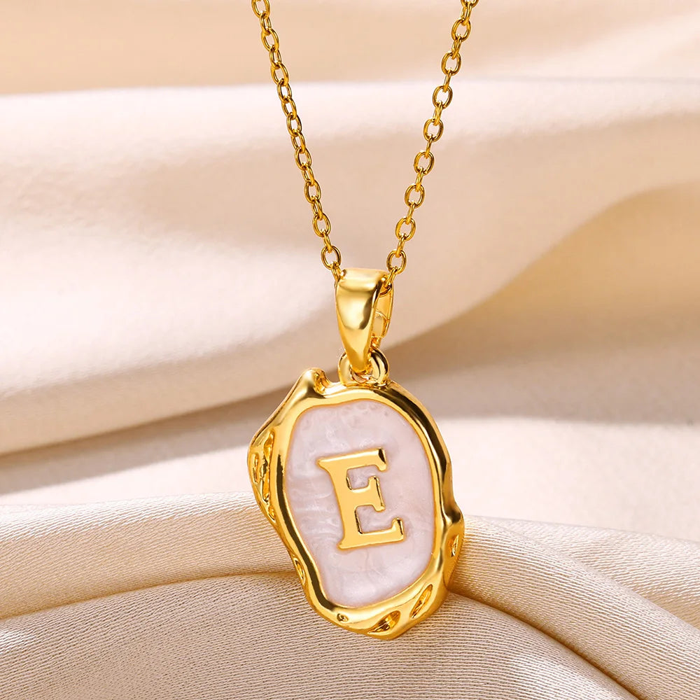 Y2K 26 Letter Pendant Necklaces for Women Alphabet A-Z Initials Sweet Cool Girl Punk Necklace Aesthetic Stainless Steels Jewelry