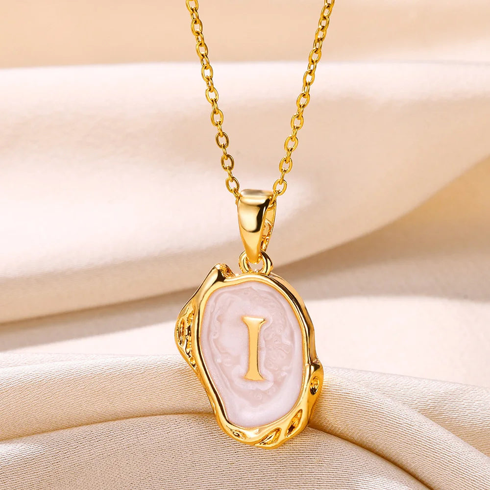 Y2K 26 Letter Pendant Necklaces for Women Alphabet A-Z Initials Sweet Cool Girl Punk Necklace Aesthetic Stainless Steels Jewelry