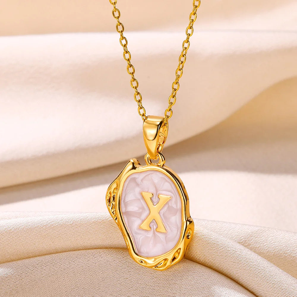 Y2K 26 Letter Pendant Necklaces for Women Alphabet A-Z Initials Sweet Cool Girl Punk Necklace Aesthetic Stainless Steels Jewelry
