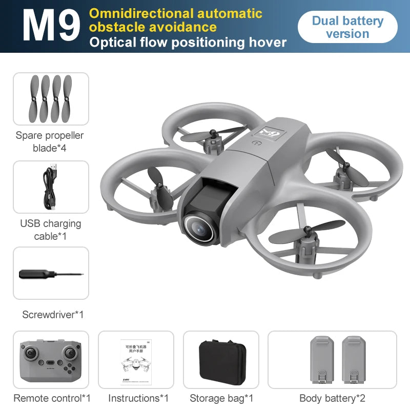 Remote-controlled drone, high-definition dual camera, intelligent positioning, 2.4-inch display screen, multiple operations