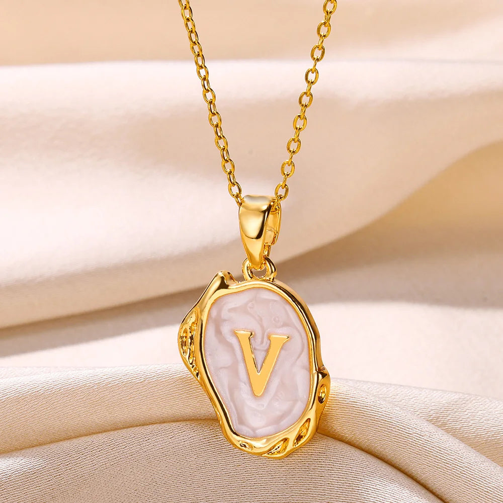 Y2K 26 Letter Pendant Necklaces for Women Alphabet A-Z Initials Sweet Cool Girl Punk Necklace Aesthetic Stainless Steels Jewelry