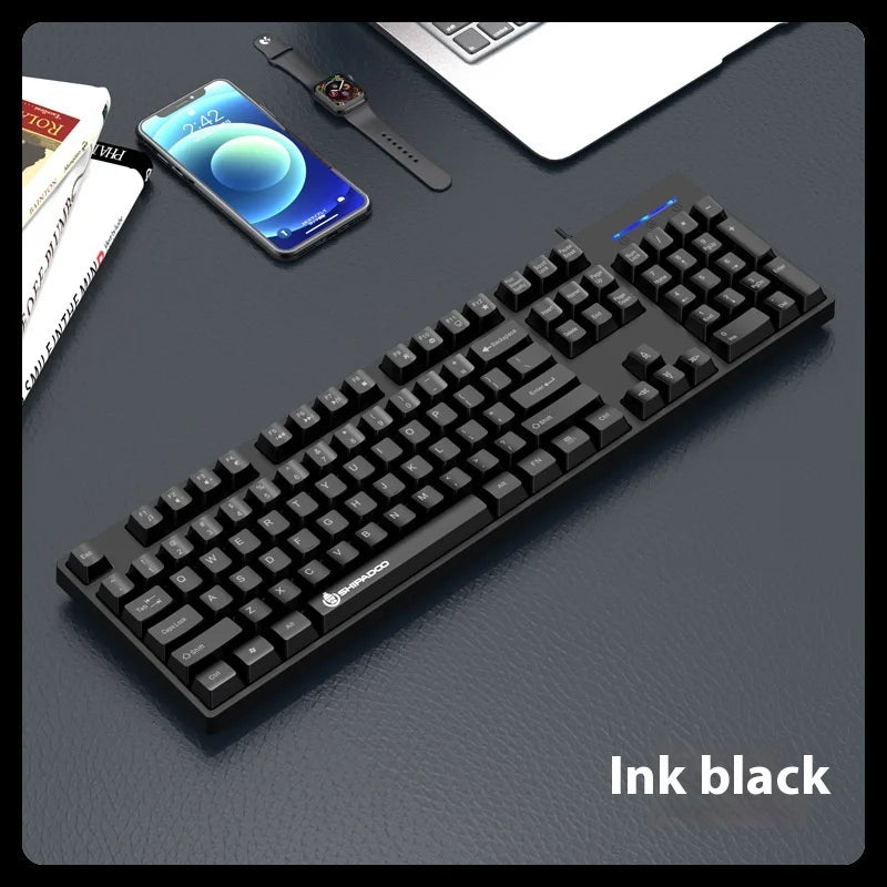 shipadoo104 Keys Gaming Keyboard with 3 Colors Keycaps USB Wired mechanical keyboard for Laptop Desktop PC Gamers
