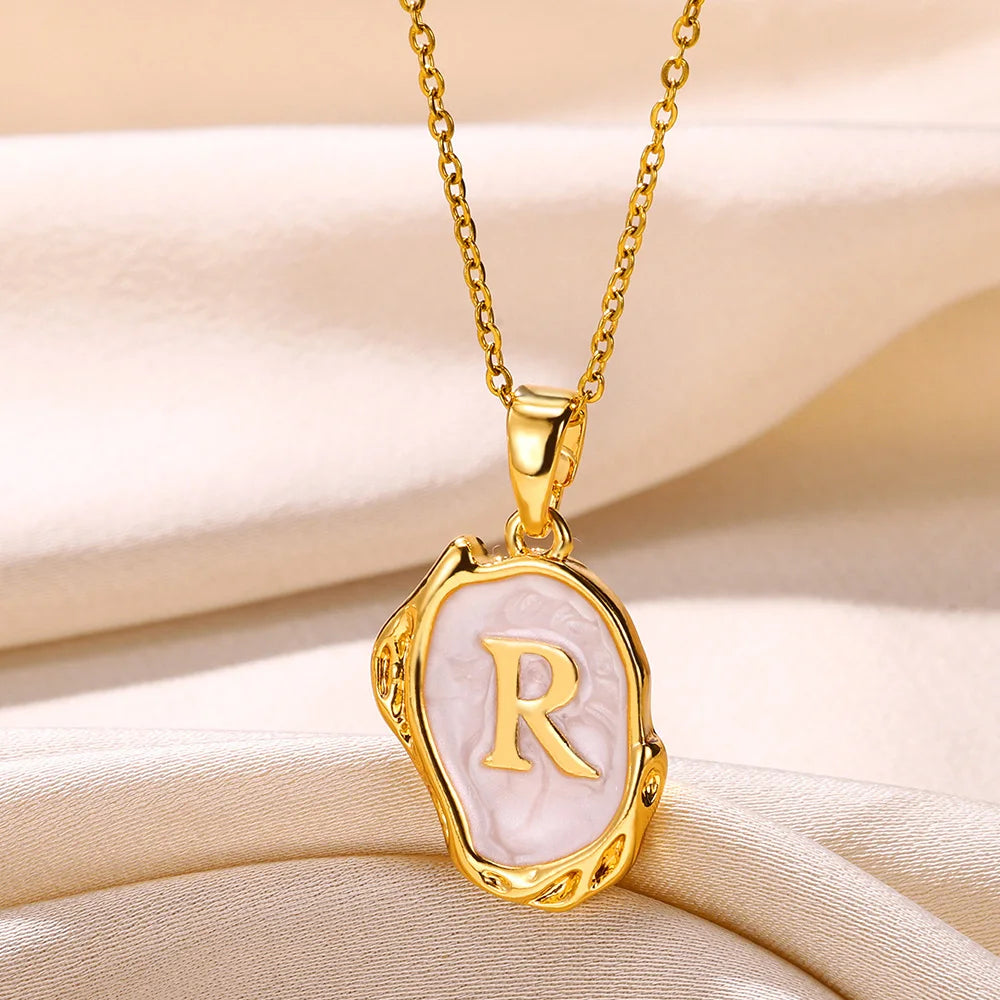 Y2K 26 Letter Pendant Necklaces for Women Alphabet A-Z Initials Sweet Cool Girl Punk Necklace Aesthetic Stainless Steels Jewelry