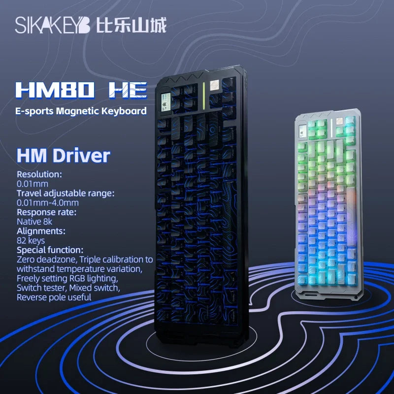 SIKAKEYB Castle HM80 HE 82 Keys New Arrival E-Sports Gaming  Gateron  Gaming Switch Aluminum Magnetic Keyboard