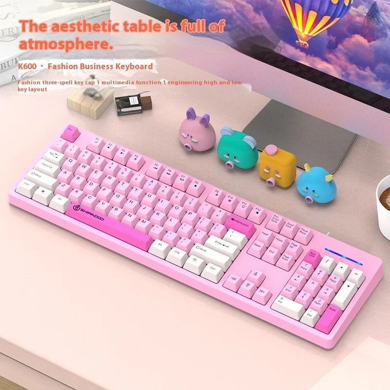 shipadoo104 Keys Gaming Keyboard with 3 Colors Keycaps USB Wired mechanical keyboard for Laptop Desktop PC Gamers