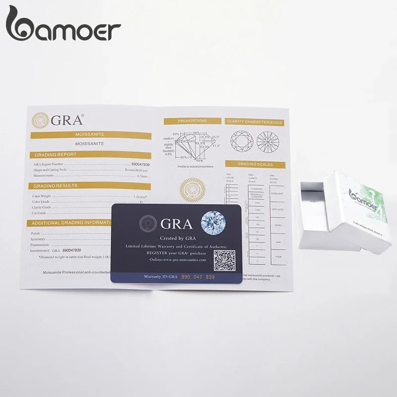 Bamoer 1CT Moissanite Waterdrop Necklace Lab Diamond 925 Sterling Silver Chain Necklace for Women Wedding Valentine's Day Gift