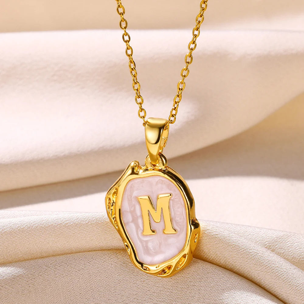 Y2K 26 Letter Pendant Necklaces for Women Alphabet A-Z Initials Sweet Cool Girl Punk Necklace Aesthetic Stainless Steels Jewelry