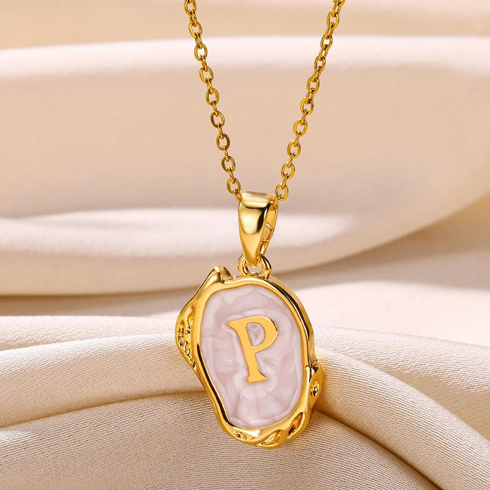 Y2K 26 Letter Pendant Necklaces for Women Alphabet A-Z Initials Sweet Cool Girl Punk Necklace Aesthetic Stainless Steels Jewelry