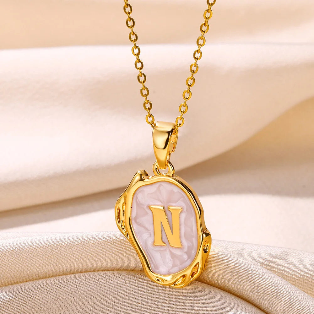 Y2K 26 Letter Pendant Necklaces for Women Alphabet A-Z Initials Sweet Cool Girl Punk Necklace Aesthetic Stainless Steels Jewelry