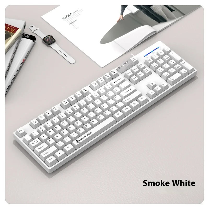 shipadoo104 Keys Gaming Keyboard with 3 Colors Keycaps USB Wired mechanical keyboard for Laptop Desktop PC Gamers