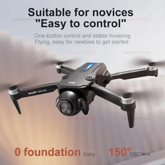 2025 New D18 Drone with 8K HD 150° Electric dual camera Angle Obstacle Avoidance Foldable Quadcopter for Aerial Photography Toy
