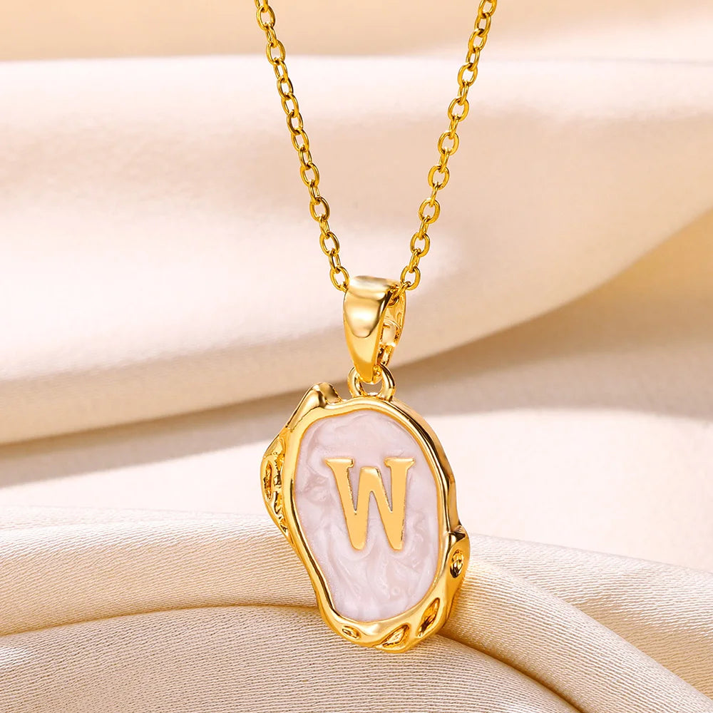 Y2K 26 Letter Pendant Necklaces for Women Alphabet A-Z Initials Sweet Cool Girl Punk Necklace Aesthetic Stainless Steels Jewelry