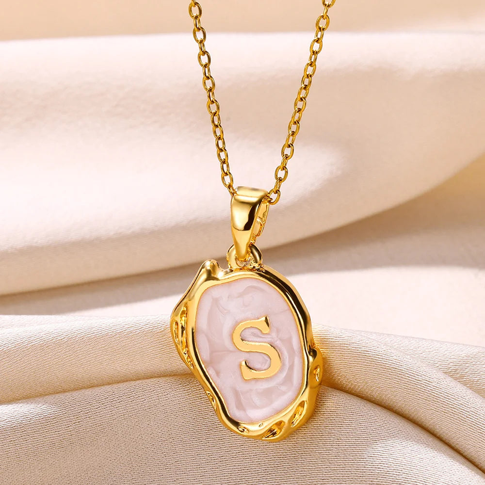 Y2K 26 Letter Pendant Necklaces for Women Alphabet A-Z Initials Sweet Cool Girl Punk Necklace Aesthetic Stainless Steels Jewelry