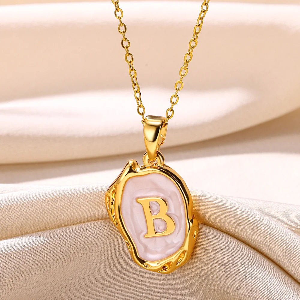 Y2K 26 Letter Pendant Necklaces for Women Alphabet A-Z Initials Sweet Cool Girl Punk Necklace Aesthetic Stainless Steels Jewelry