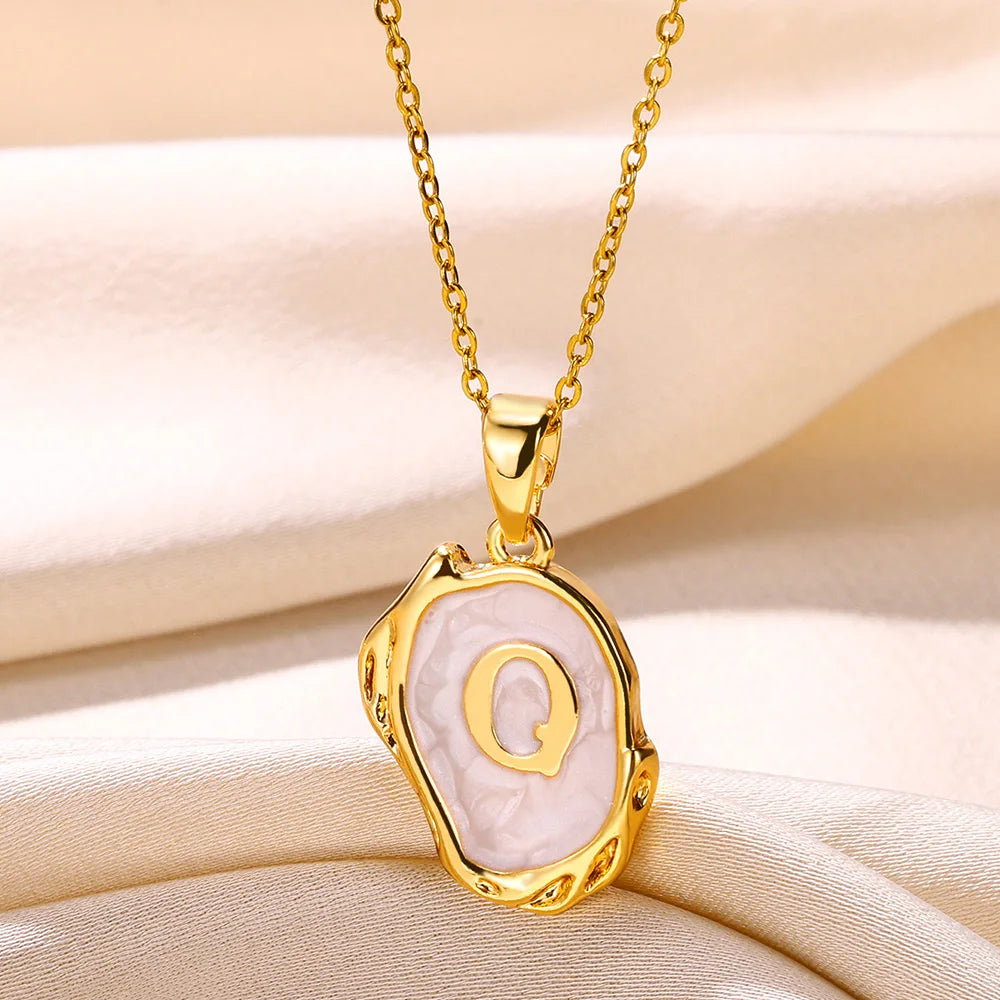 Y2K 26 Letter Pendant Necklaces for Women Alphabet A-Z Initials Sweet Cool Girl Punk Necklace Aesthetic Stainless Steels Jewelry