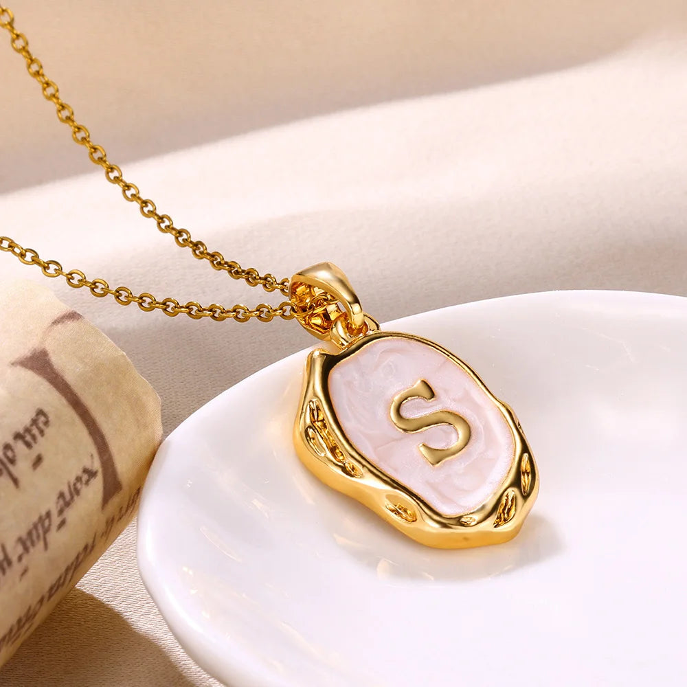 Y2K 26 Letter Pendant Necklaces for Women Alphabet A-Z Initials Sweet Cool Girl Punk Necklace Aesthetic Stainless Steels Jewelry