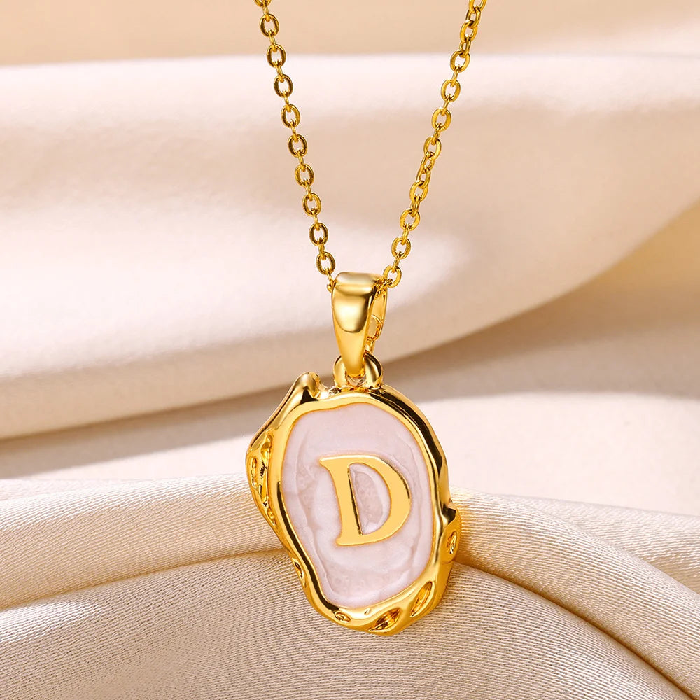 Y2K 26 Letter Pendant Necklaces for Women Alphabet A-Z Initials Sweet Cool Girl Punk Necklace Aesthetic Stainless Steels Jewelry