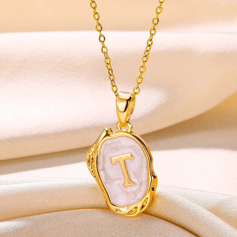 Y2K 26 Letter Pendant Necklaces for Women Alphabet A-Z Initials Sweet Cool Girl Punk Necklace Aesthetic Stainless Steels Jewelry