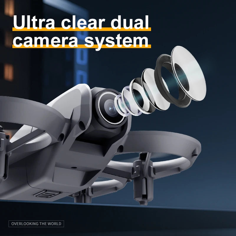 Remote-controlled drone, high-definition dual camera, intelligent positioning, 2.4-inch display screen, multiple operations