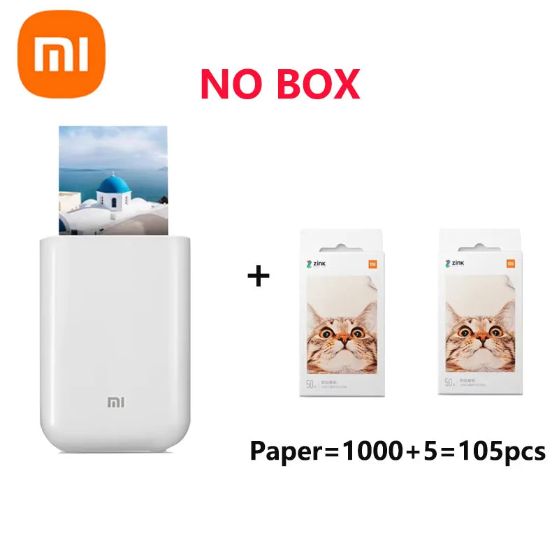 Original Xiaomi Mini Photo Printer/Print Photo Paper Inkless Technology Multifunctional AR Video Printing Bluetooth Portable