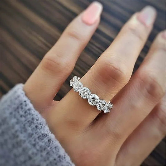 Brand Real 925 Sterling Silver ring Round 4mm Lab Diamond Cz Engagement wedding band rings For women men Party Jewelry