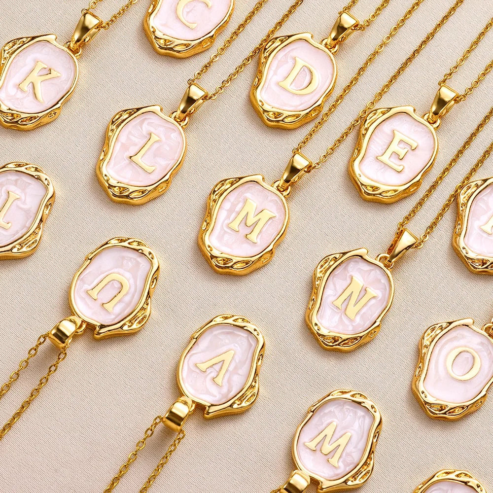 Y2K 26 Letter Pendant Necklaces for Women Alphabet A-Z Initials Sweet Cool Girl Punk Necklace Aesthetic Stainless Steels Jewelry