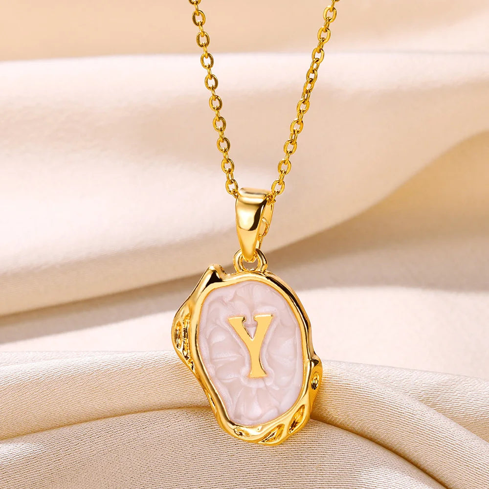 Y2K 26 Letter Pendant Necklaces for Women Alphabet A-Z Initials Sweet Cool Girl Punk Necklace Aesthetic Stainless Steels Jewelry