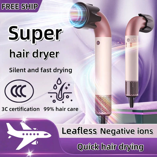 Leafless Hair Dryer Professional Ionic Hair Dryer Fast Drying Styling Tool Home Salon Electric Hair Dryer for Smooth Hair
