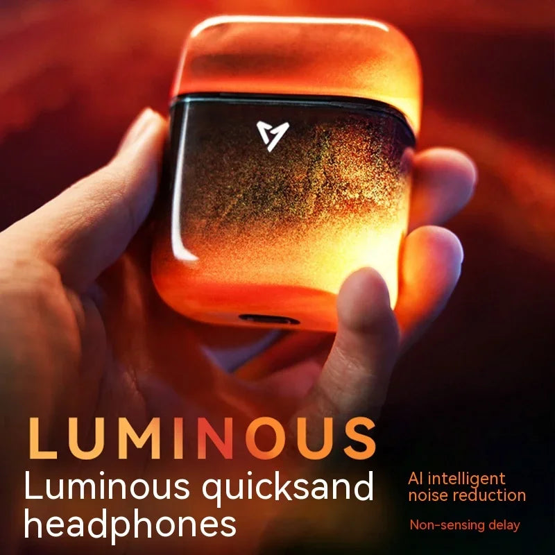 Liup Lp1 Bluetooth Wireless Earphone Luminous Quicksand Earbuds Custom Gaming Noise Reduction Headphones Low Latency Earphones