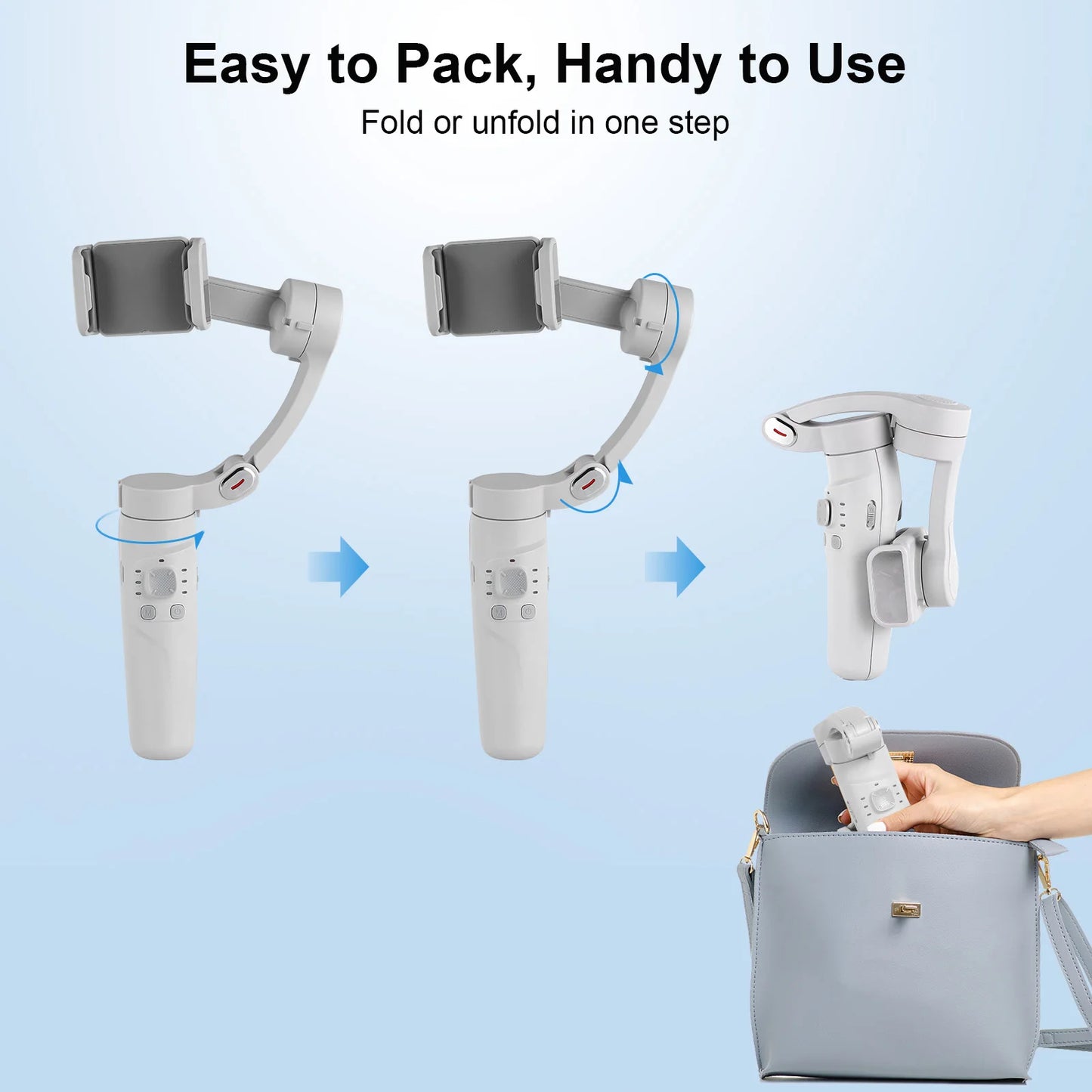 M1 Gimbal Handheld Stabilizer Selfie Stick Holder Shake Video Record 3-Axis Stabilizer For Xiaomi iPhone Cellphone Smartphone