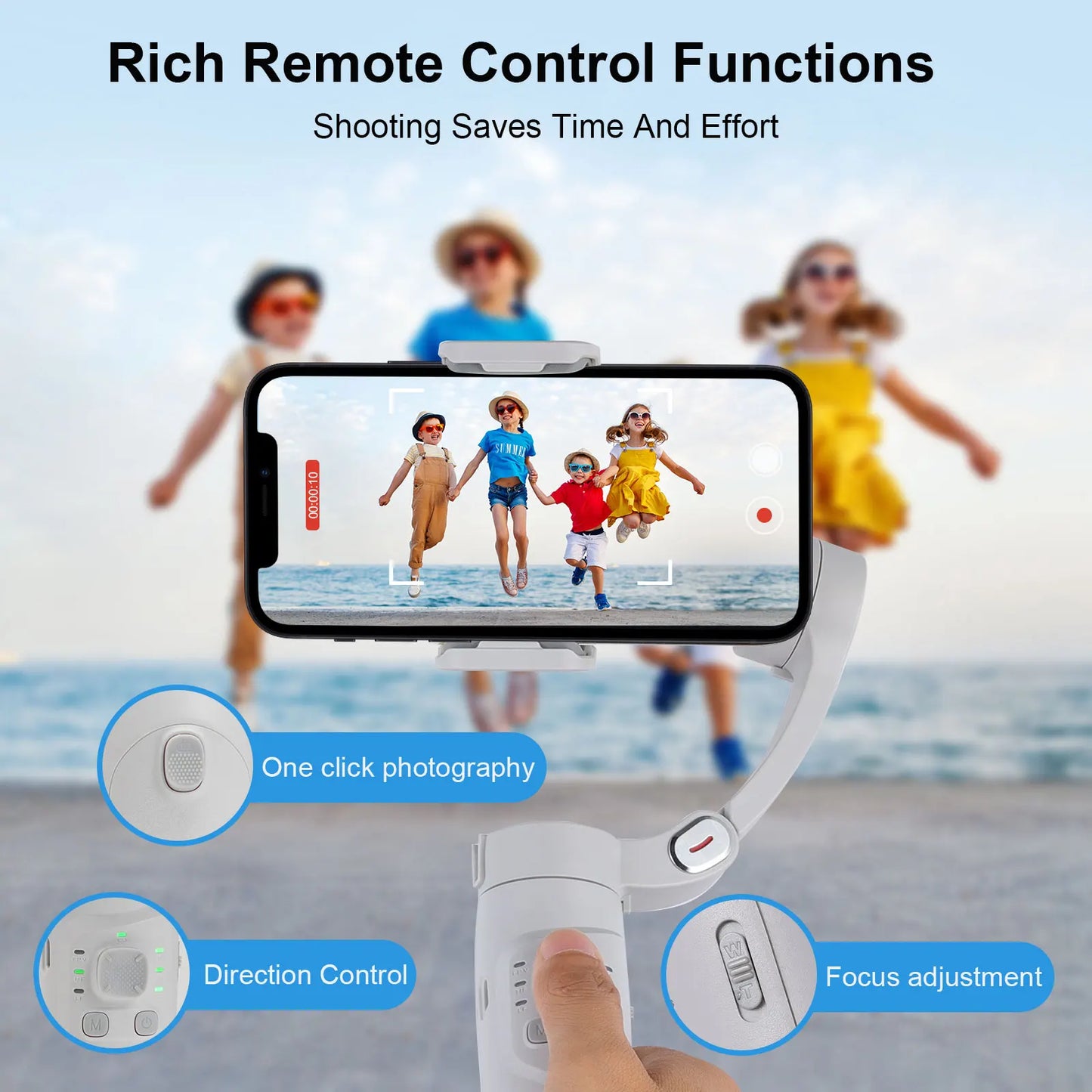 M1 Gimbal Handheld Stabilizer Selfie Stick Holder Shake Video Record 3-Axis Stabilizer For Xiaomi iPhone Cellphone Smartphone