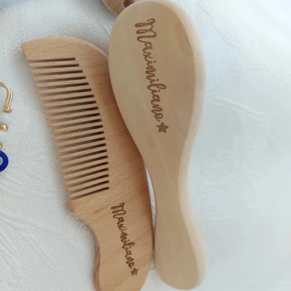 Personalized Hairbrushes Engrave Infant Name Wooden Newborn Hair Comb Gifts Birthday Present Christmas Present