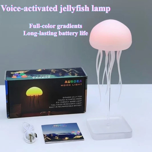 The New Light Is Full Color Gradient and Long-lasting, and The Voice-controlled Jellyfish Lamp Atmosphere