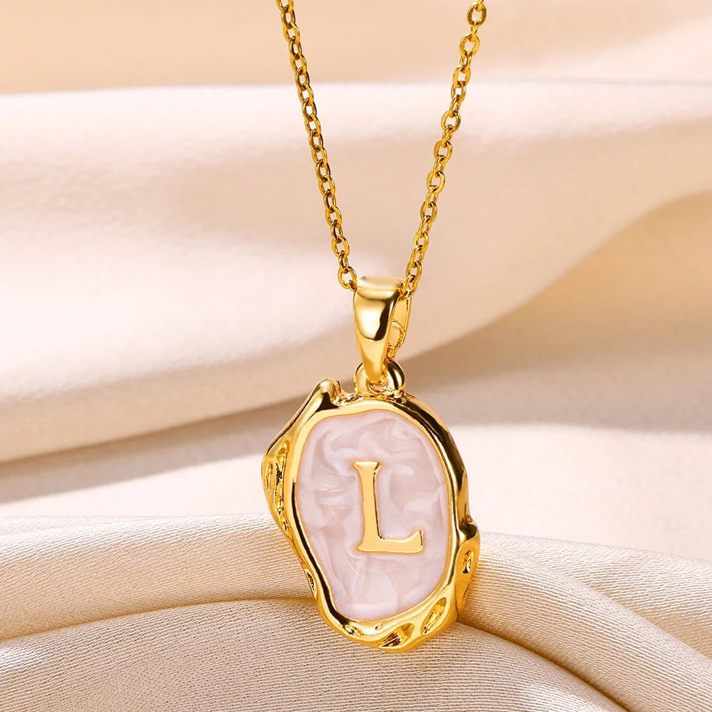 Y2K 26 Letter Pendant Necklaces for Women Alphabet A-Z Initials Sweet Cool Girl Punk Necklace Aesthetic Stainless Steels Jewelry
