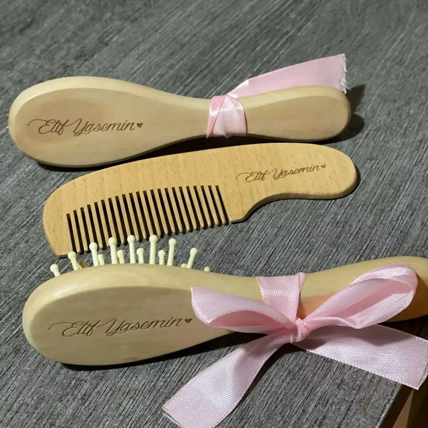 Personalized Hairbrushes Engrave Infant Name Wooden Newborn Hair Comb Gifts Birthday Present Christmas Present