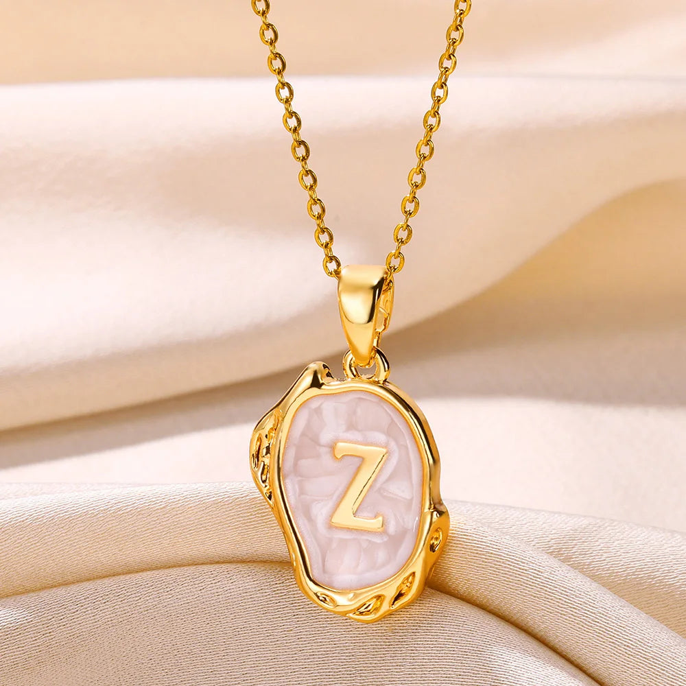Y2K 26 Letter Pendant Necklaces for Women Alphabet A-Z Initials Sweet Cool Girl Punk Necklace Aesthetic Stainless Steels Jewelry