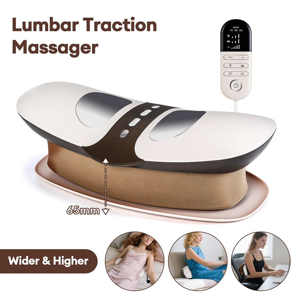 Adjustable Lumbar Traction Massager Electric Back Massage Device Vibration Waist Massager Waist Spine Support Massage Machine Wa