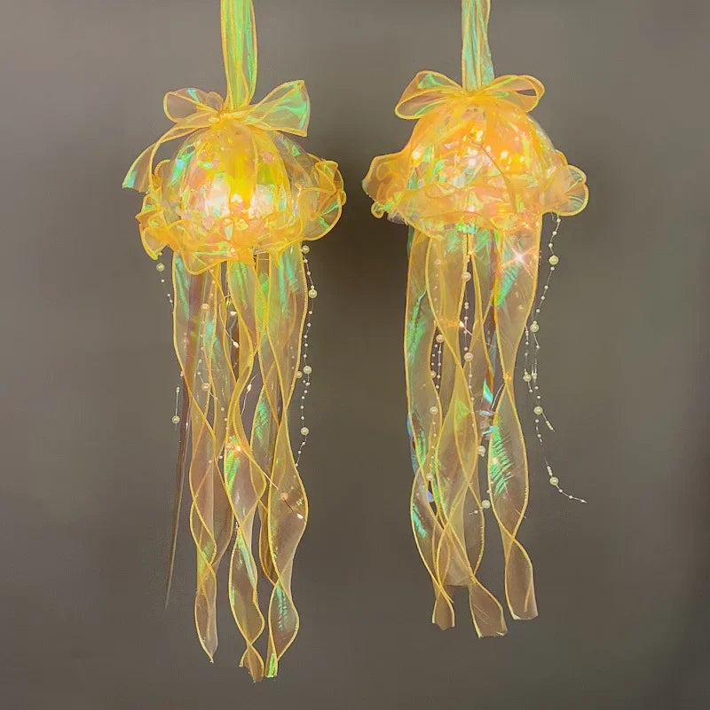 Multicolored Jellyfish Lamp Lantern DIY Mermaid Parti Jellyfish Light Lantern Girls Birthday Party Wedding Christmas LED Decor