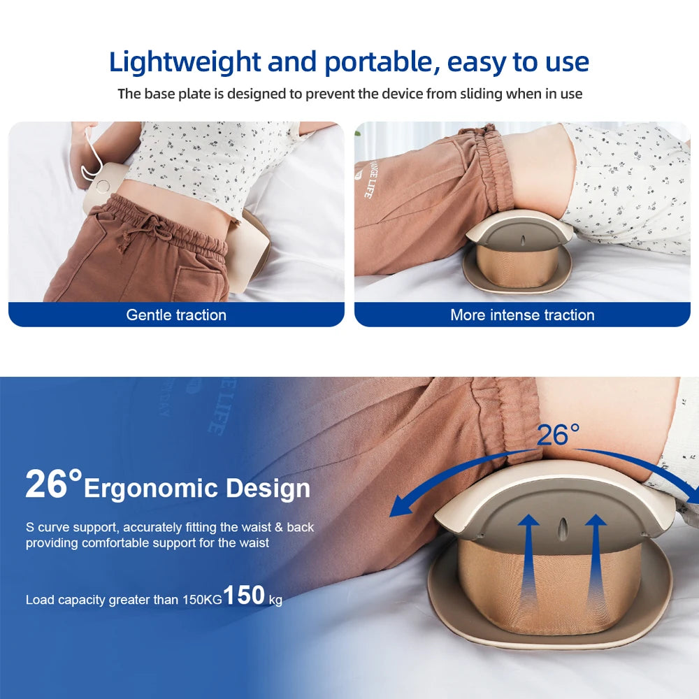 Adjustable Lumbar Traction Massager Electric Back Massage Device Vibration Waist Massager Waist Spine Support Massage Machine Wa