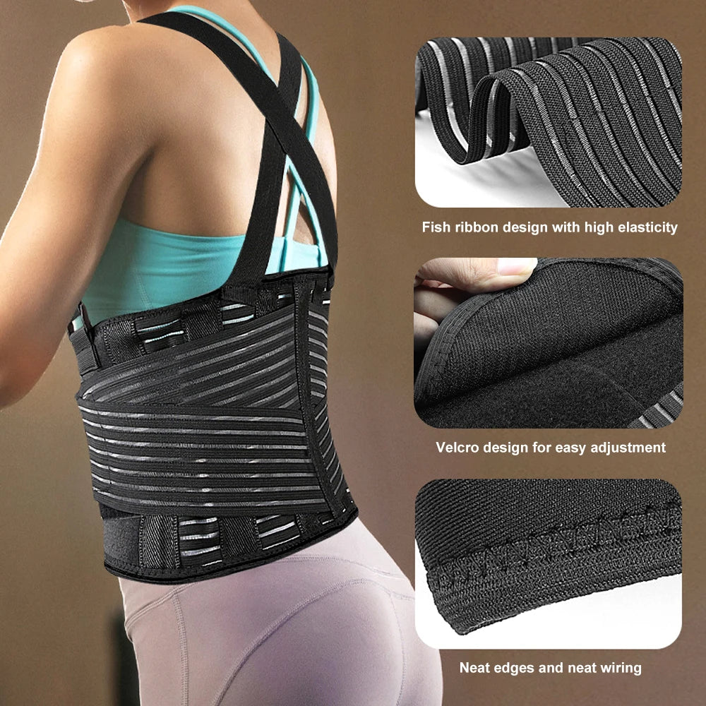 Back Brace Lower Lumbar Support for Heavy Lifting - Lower Back Support Belt - Adjustable Back Belt for Workout,Waist Pain Relief