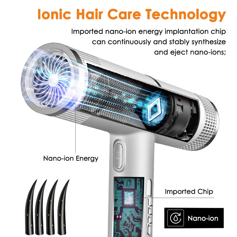 Professional Ionic Hair Dryer with Salon-grade Performance and Anti-static Feature High Power Strong Wind Home Hair Styler Tool