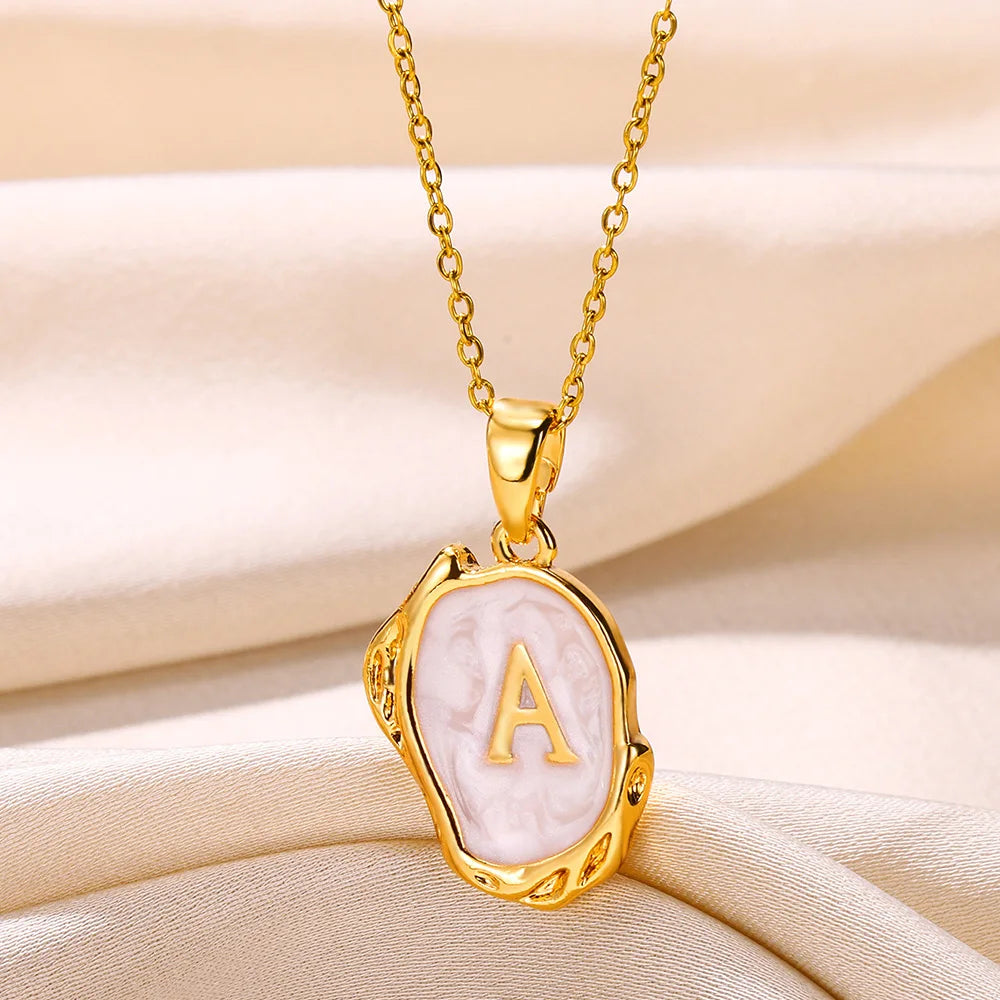 Y2K 26 Letter Pendant Necklaces for Women Alphabet A-Z Initials Sweet Cool Girl Punk Necklace Aesthetic Stainless Steels Jewelry