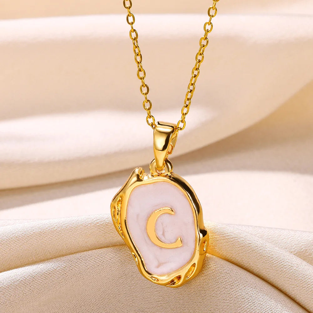 Y2K 26 Letter Pendant Necklaces for Women Alphabet A-Z Initials Sweet Cool Girl Punk Necklace Aesthetic Stainless Steels Jewelry