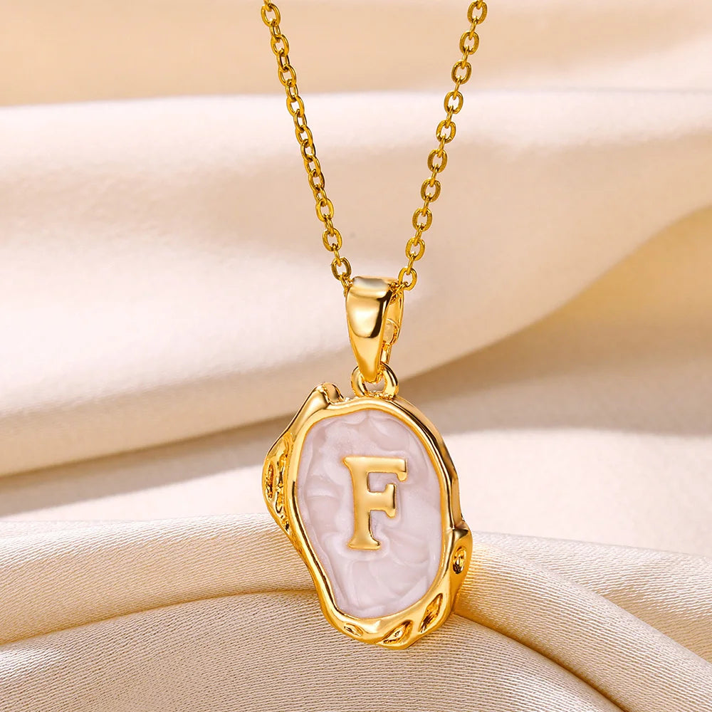 Y2K 26 Letter Pendant Necklaces for Women Alphabet A-Z Initials Sweet Cool Girl Punk Necklace Aesthetic Stainless Steels Jewelry