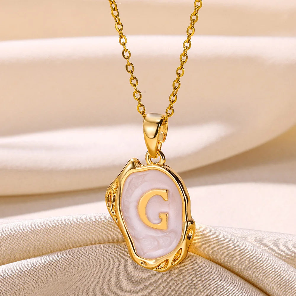 Y2K 26 Letter Pendant Necklaces for Women Alphabet A-Z Initials Sweet Cool Girl Punk Necklace Aesthetic Stainless Steels Jewelry