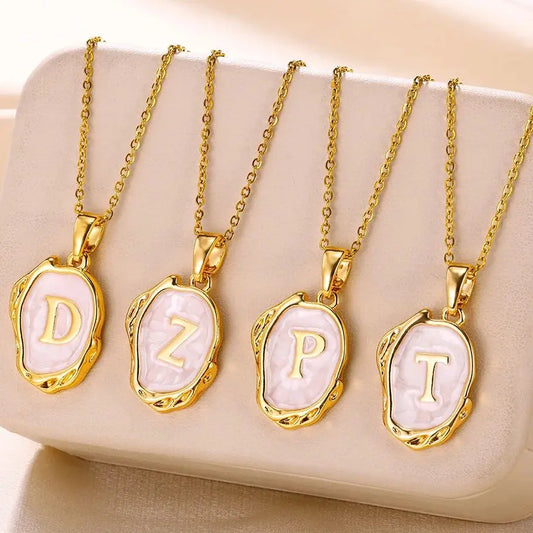 Y2K 26 Letter Pendant Necklaces for Women Alphabet A-Z Initials Sweet Cool Girl Punk Necklace Aesthetic Stainless Steels Jewelry